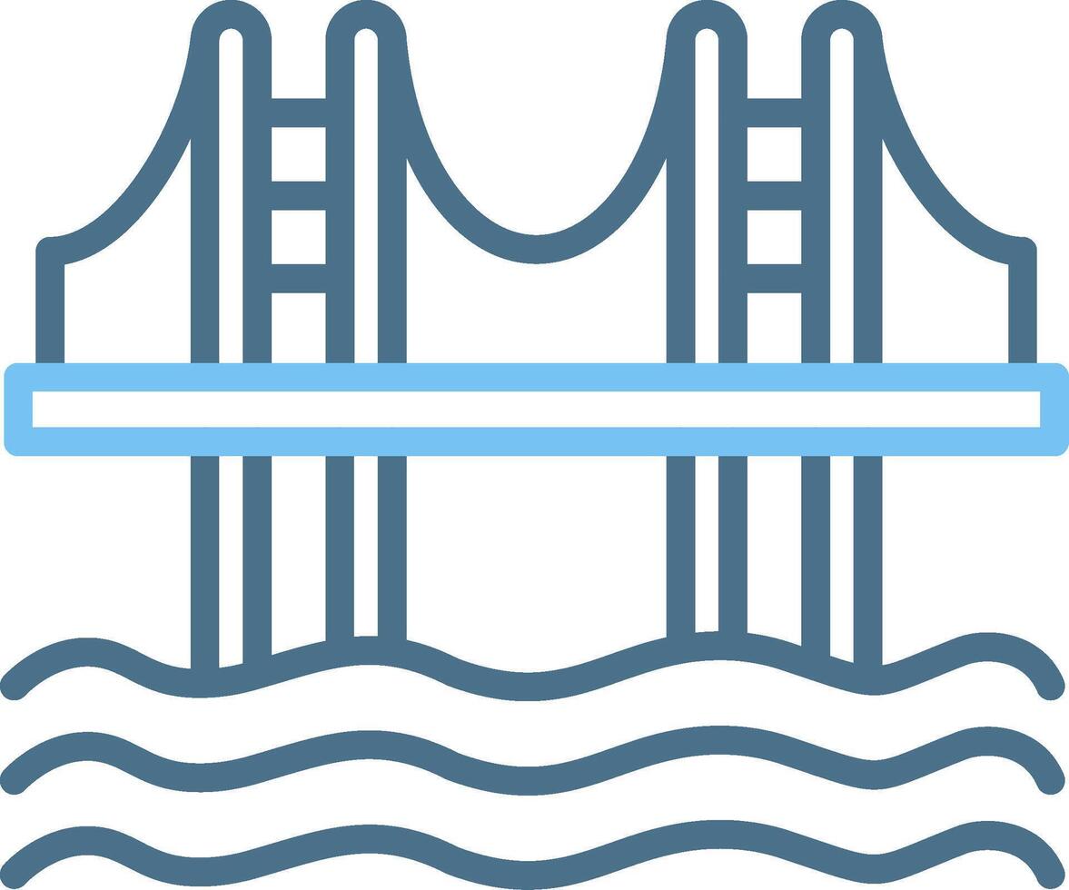 Bridge Line Two Colour Icon Design vector