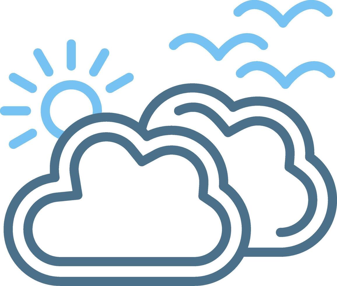 Cloudy Line Two Colour Icon Design vector
