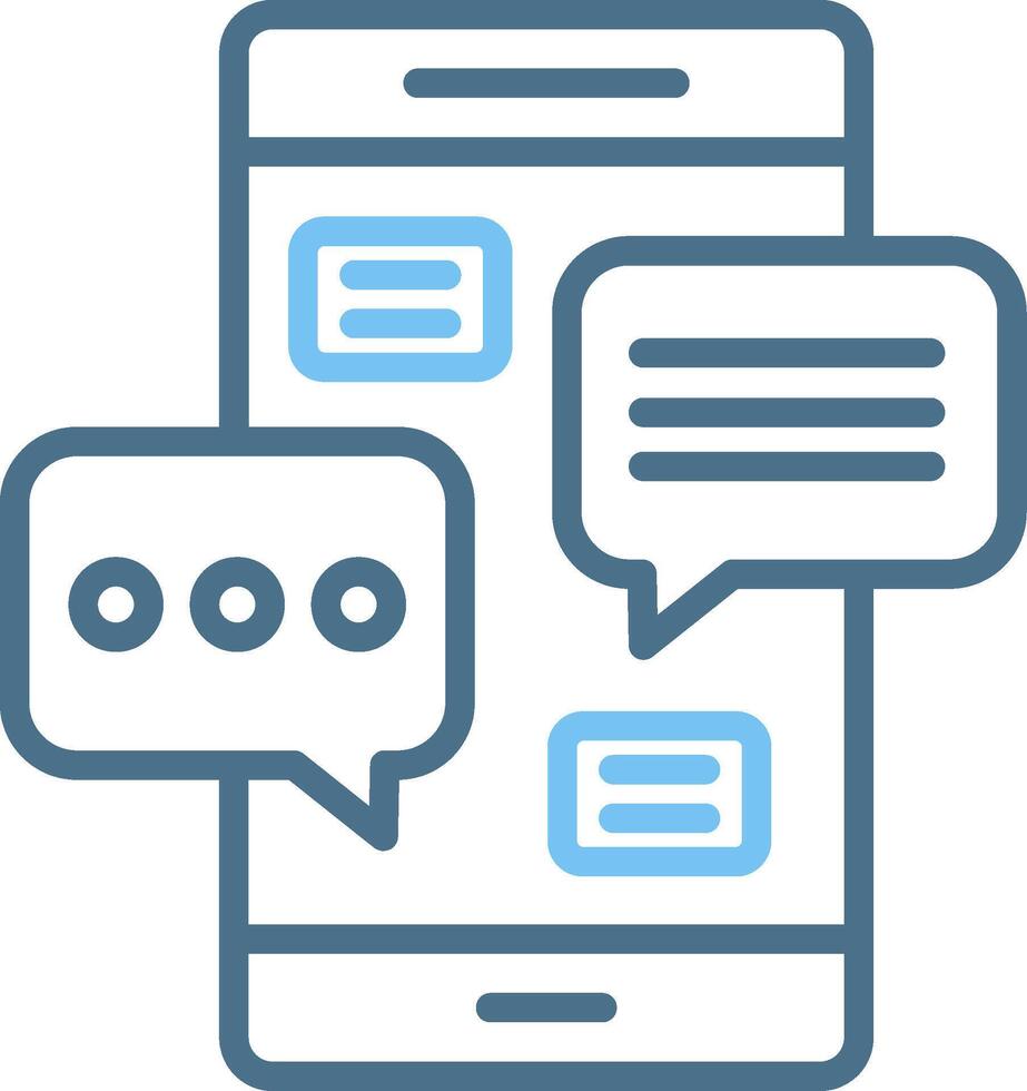 Chat Line Two Colour Icon Design vector