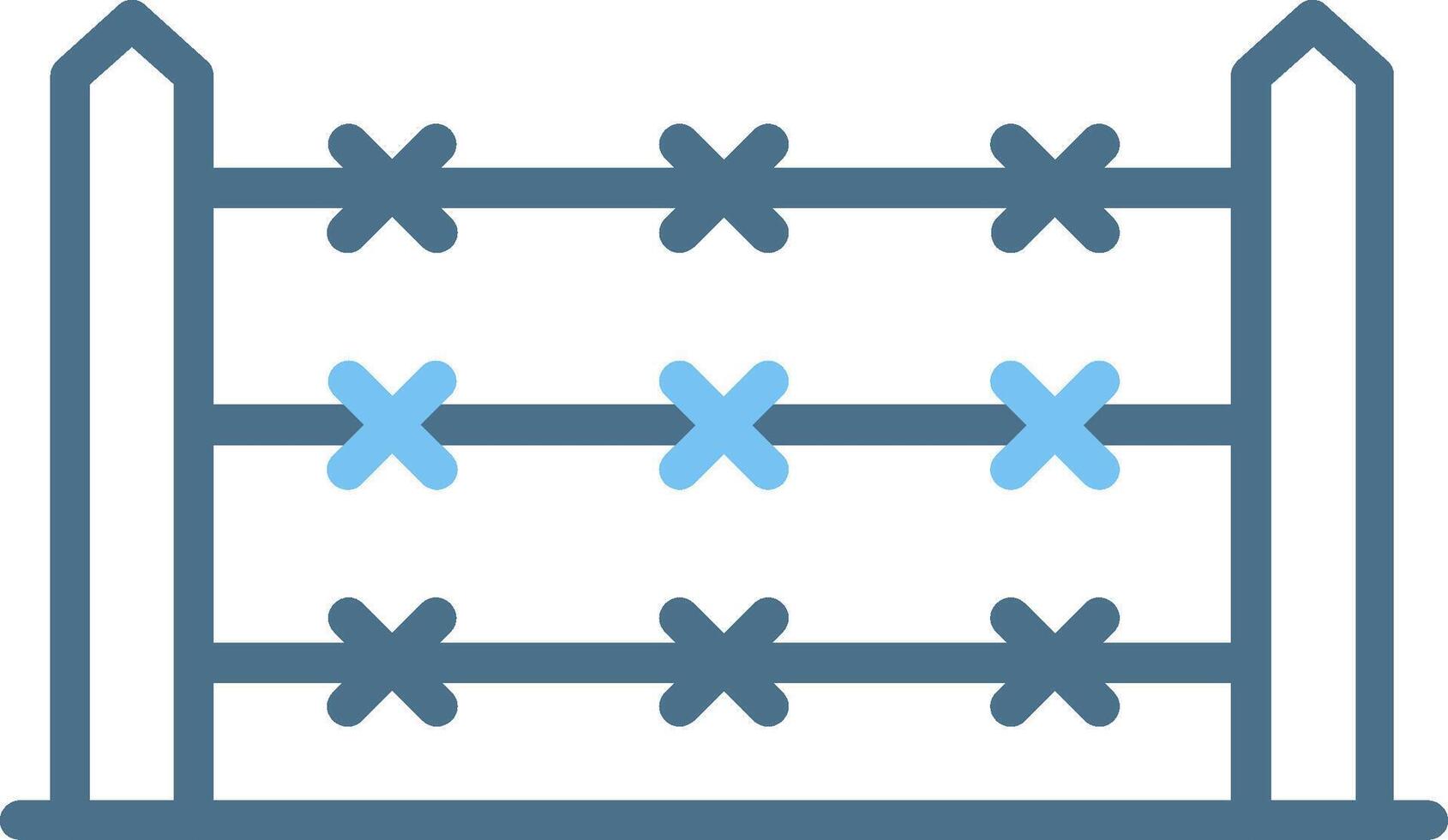 Fence Line Two Colour Icon Design vector