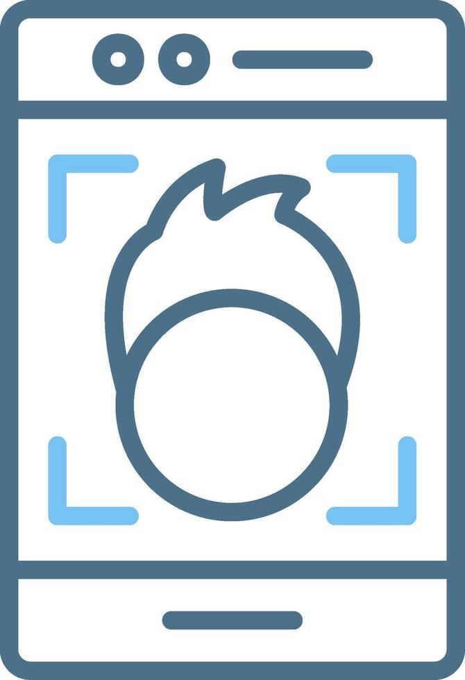 Face Lock Line Two Colour Icon Design vector