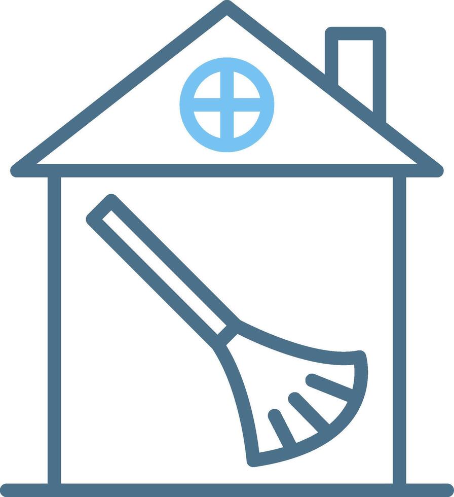 House Cleaning Line Two Colour Icon Design vector