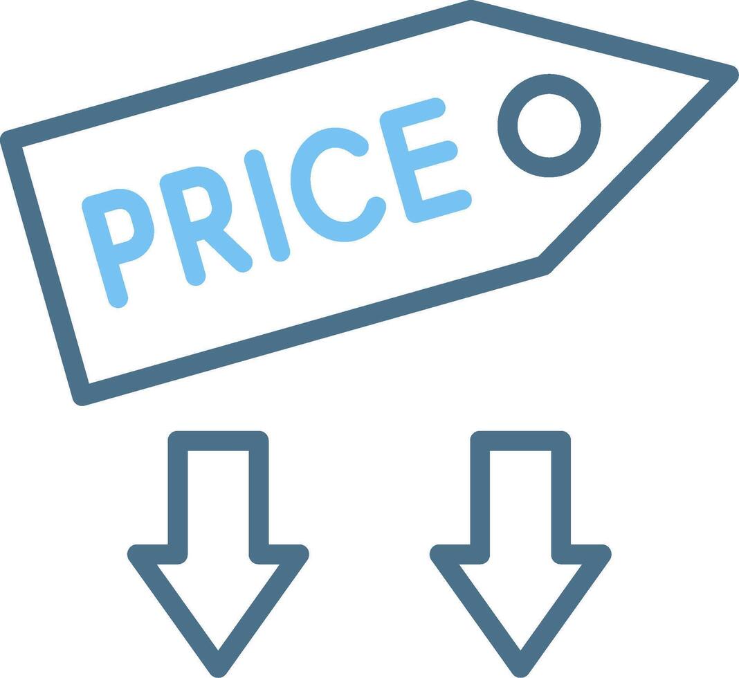 Low Price Line Two Colour Icon Design vector