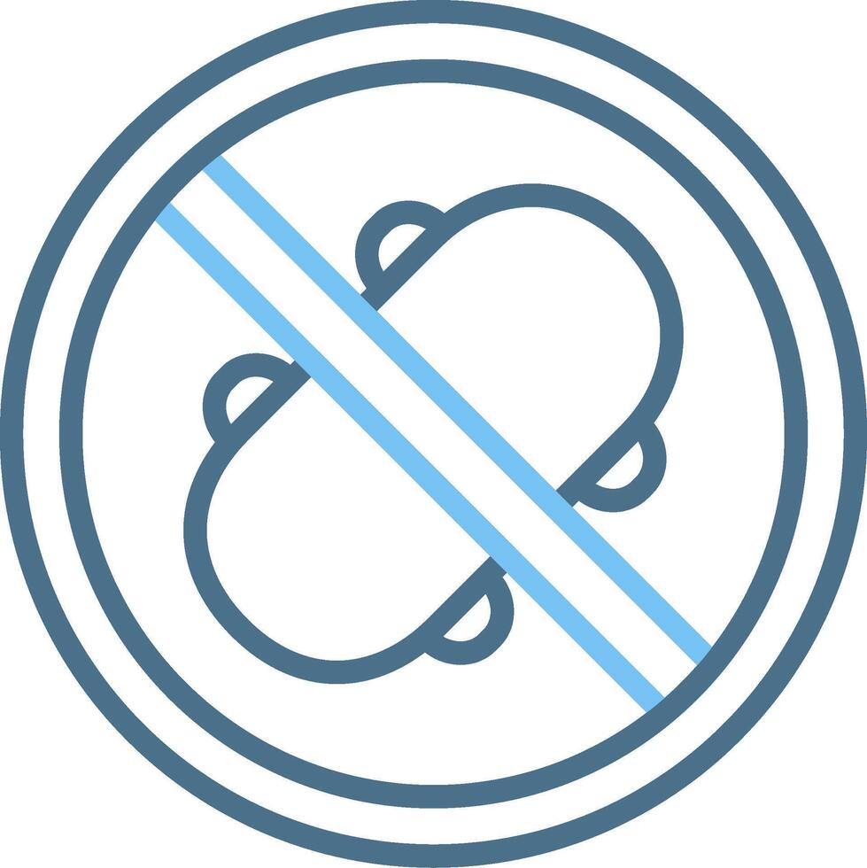 No Skating Line Two Colour Icon Design vector