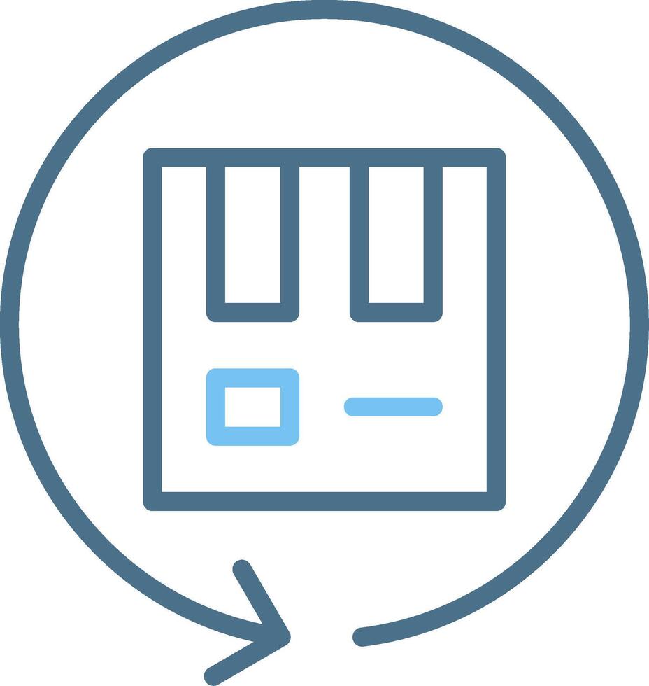 Return Box Line Two Colour Icon Design vector