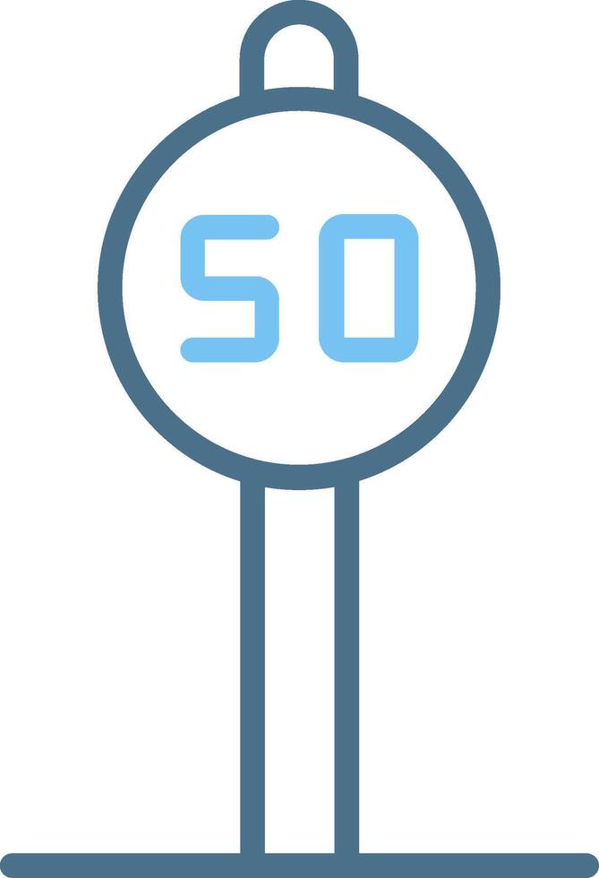 Speed Limit Line Two Colour Icon Design vector