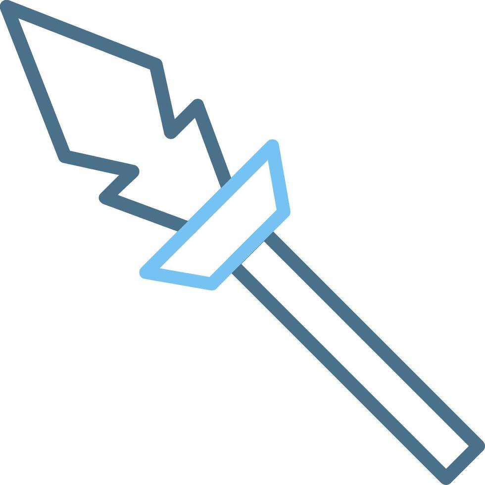Spear Line Two Colour Icon Design vector