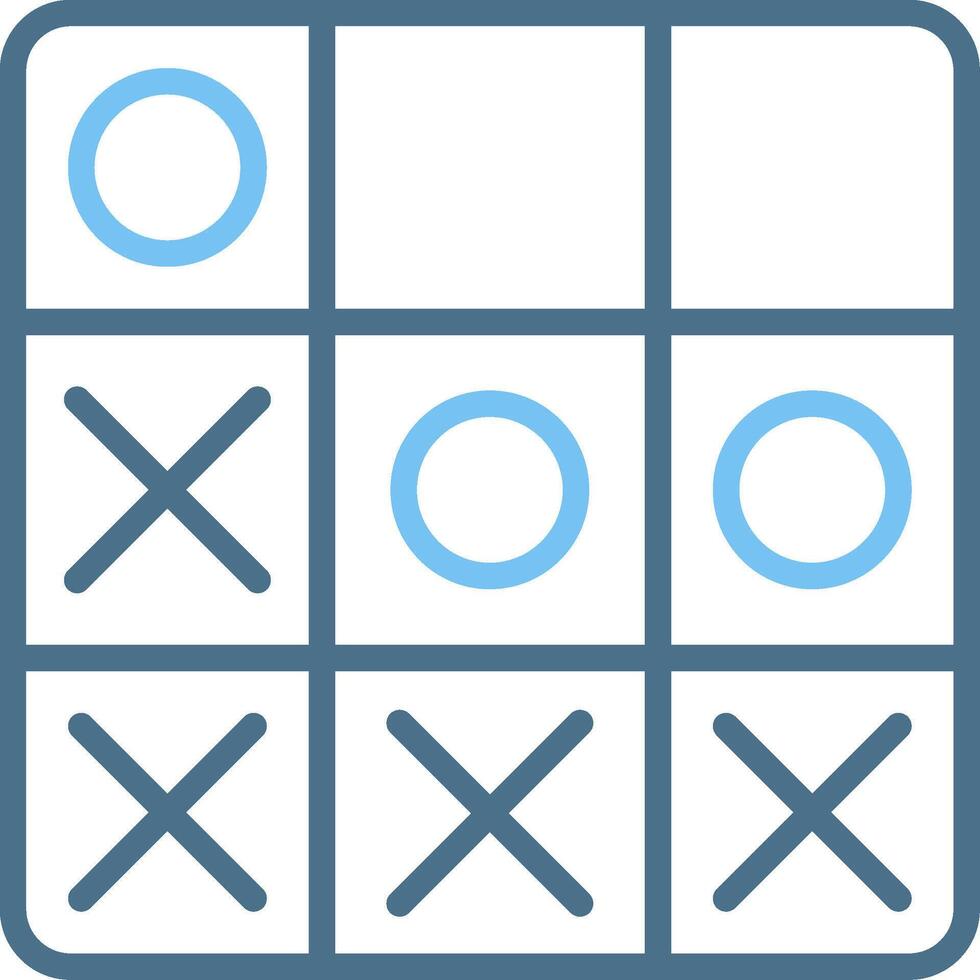 Tic Tac Toe Line Two Colour Icon Design vector