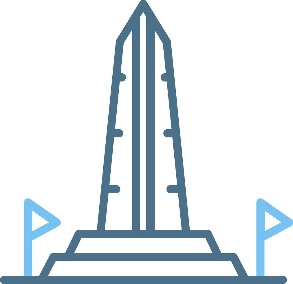 Washington Monument Line Two Colour Icon Design vector