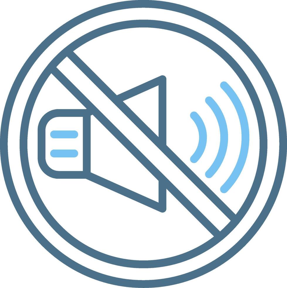 No Sound Line Two Colour Icon Design vector