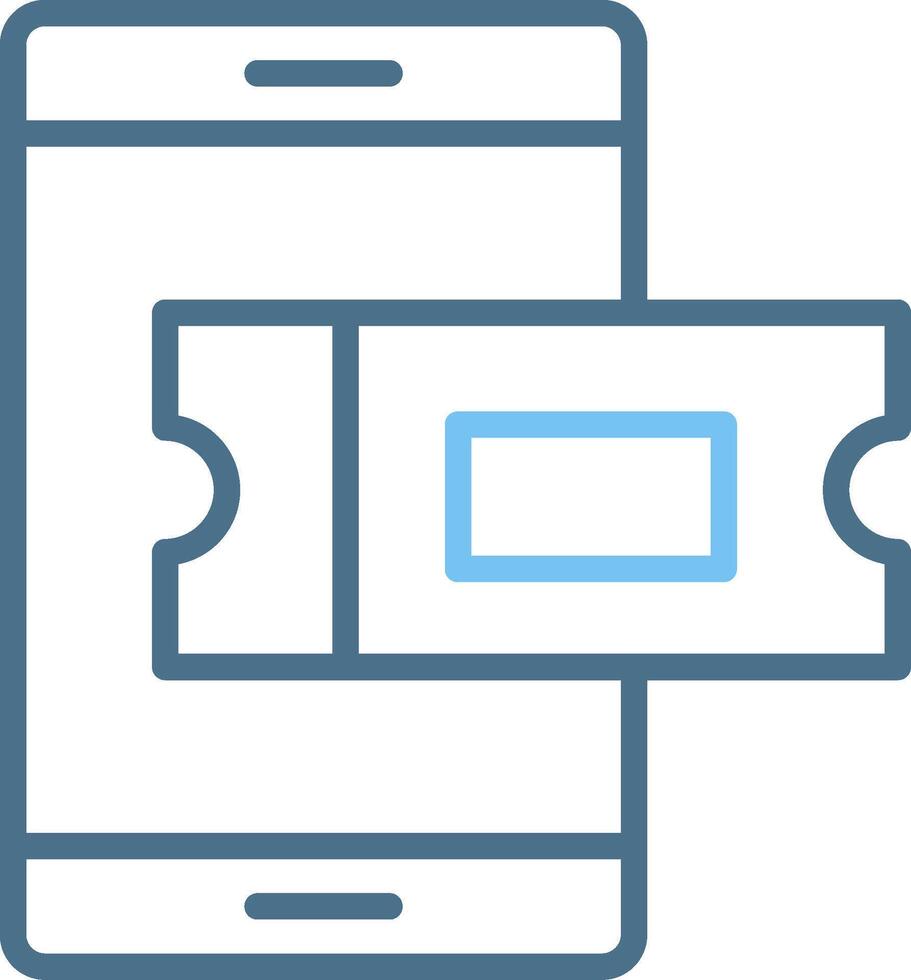 OnLine Two Colour Ticket Line Two Colour Icon Design vector