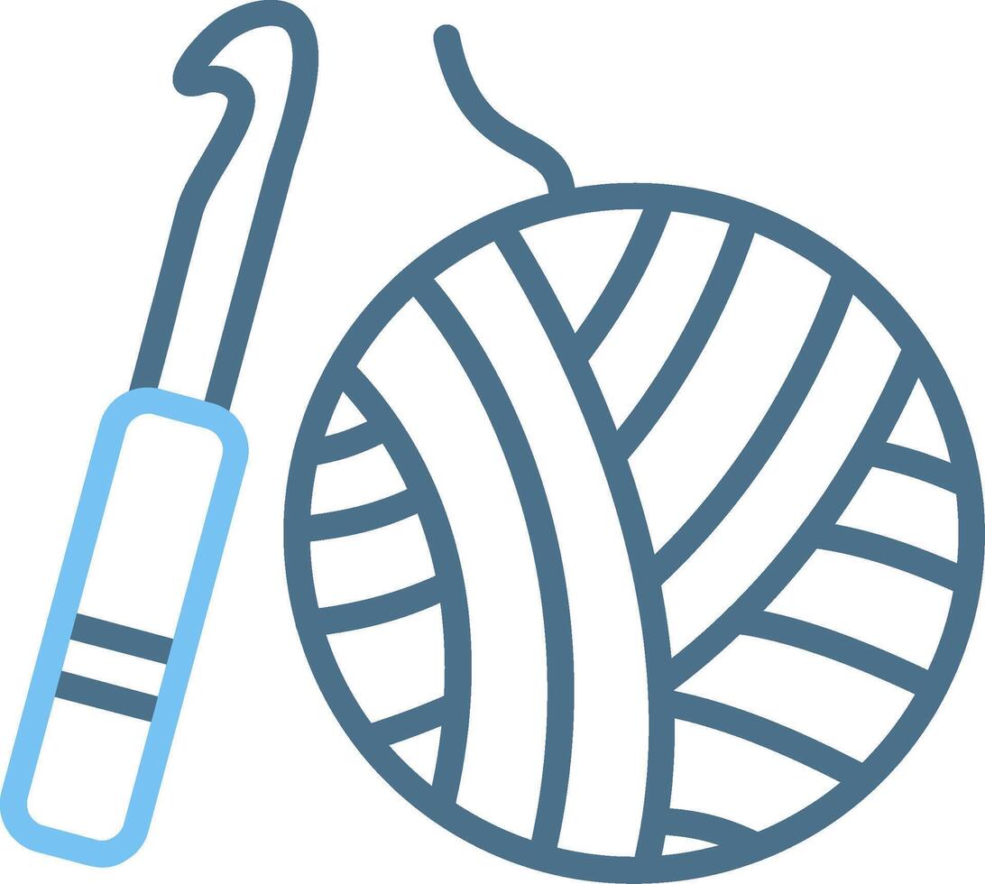 Knitting Line Two Colour Icon Design vector