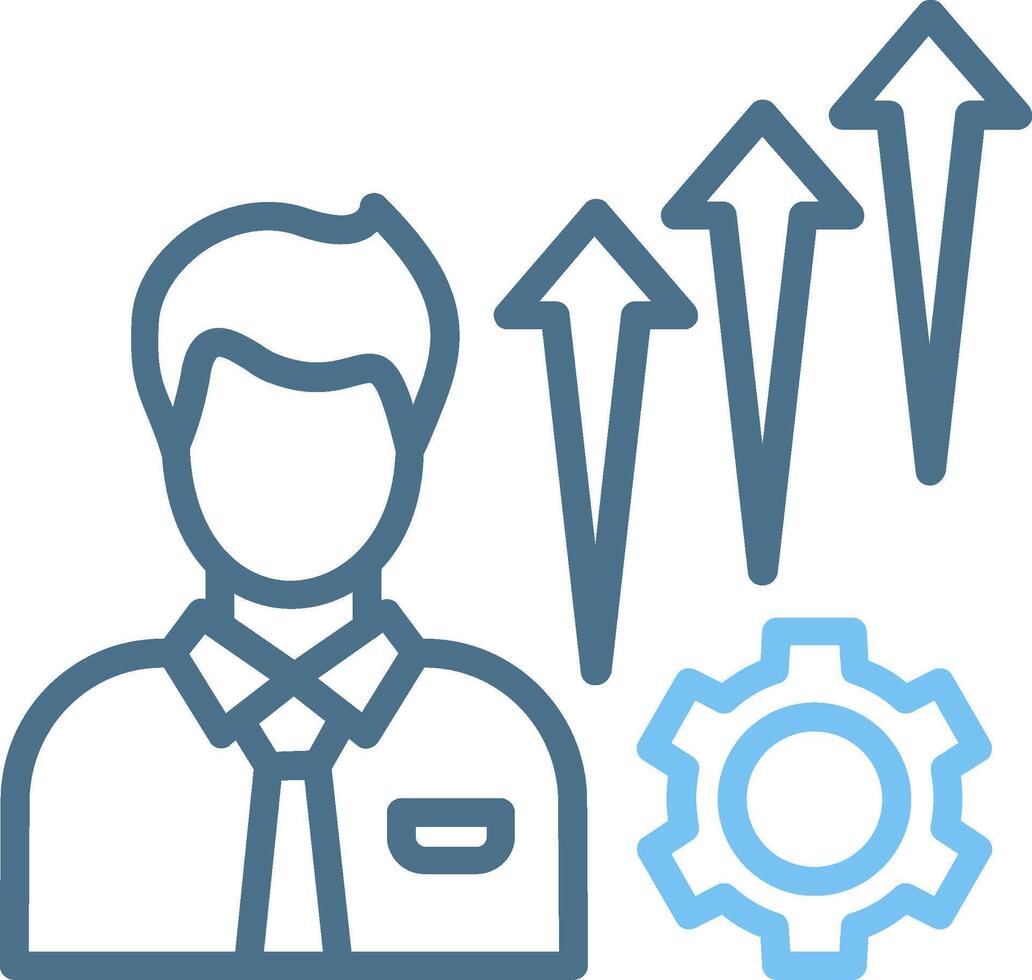 Growth Line Two Colour Icon Design vector