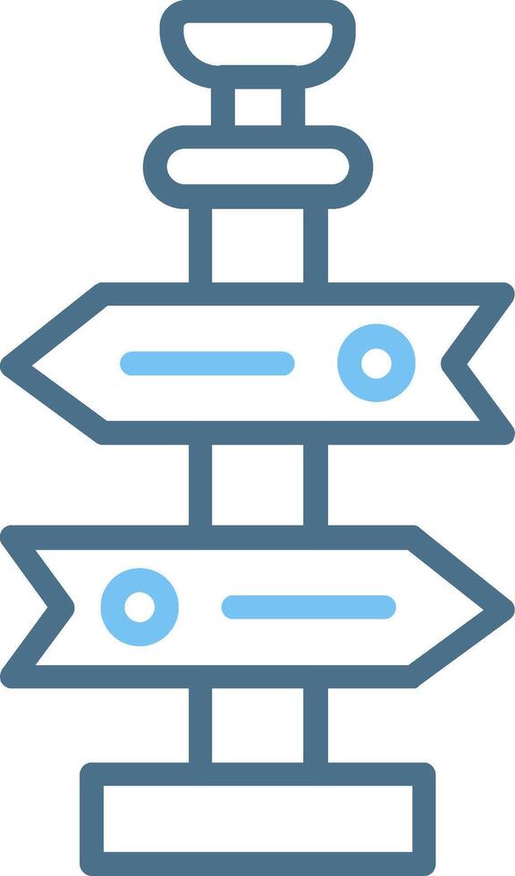Guidance Line Two Colour Icon Design vector