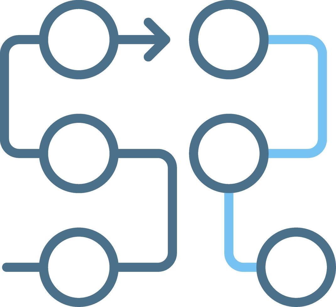 Dependencies Line Two Colour Icon Design vector