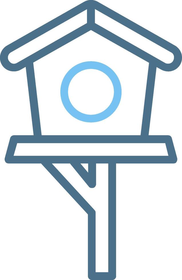 Bird House Line Two Colour Icon Design vector