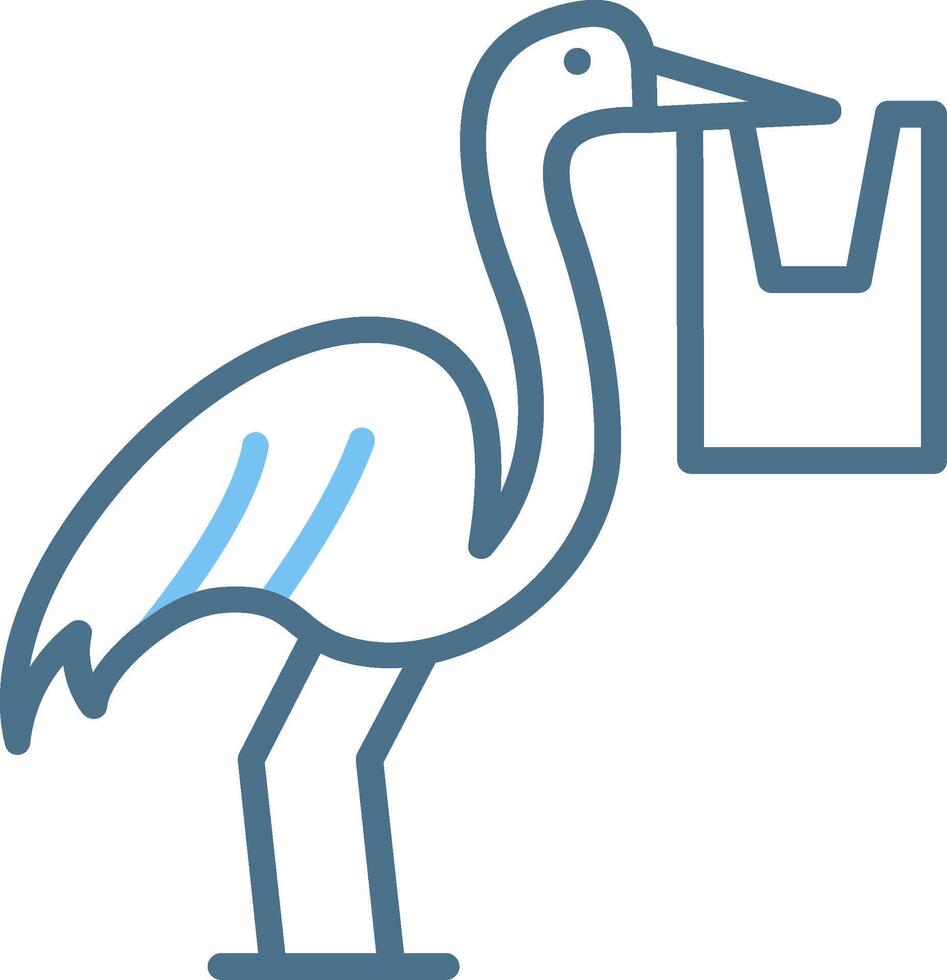Bird Line Two Colour Icon Design vector