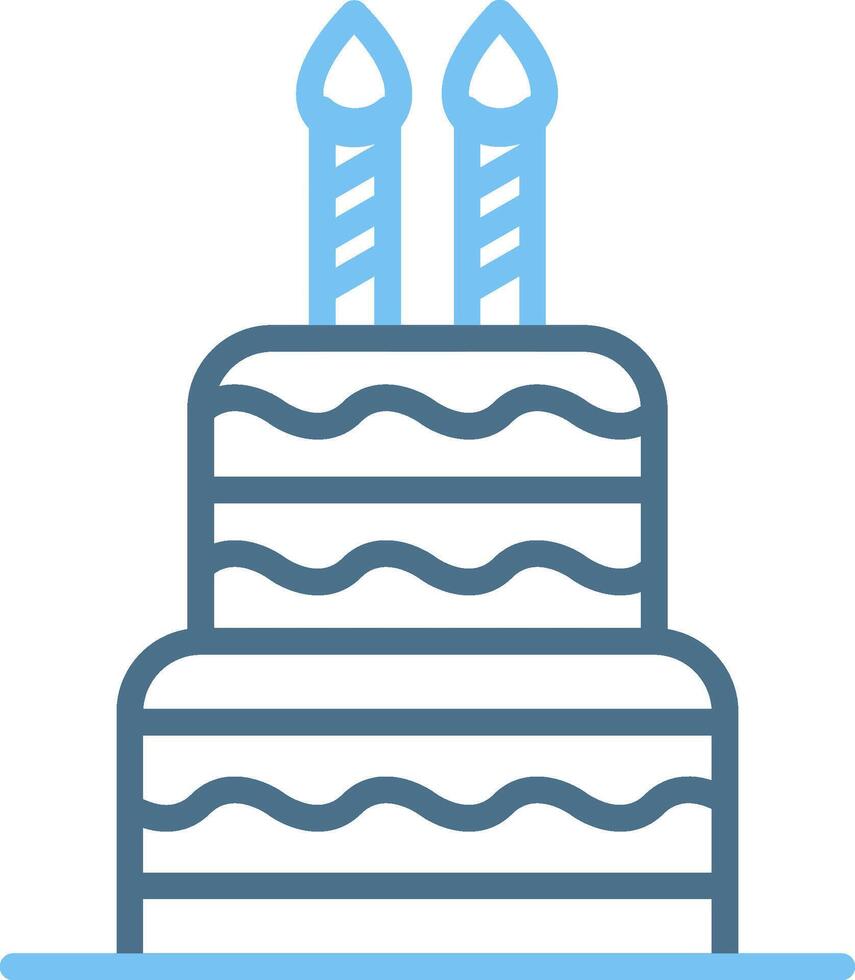 Cake Line Two Colour Icon Design vector