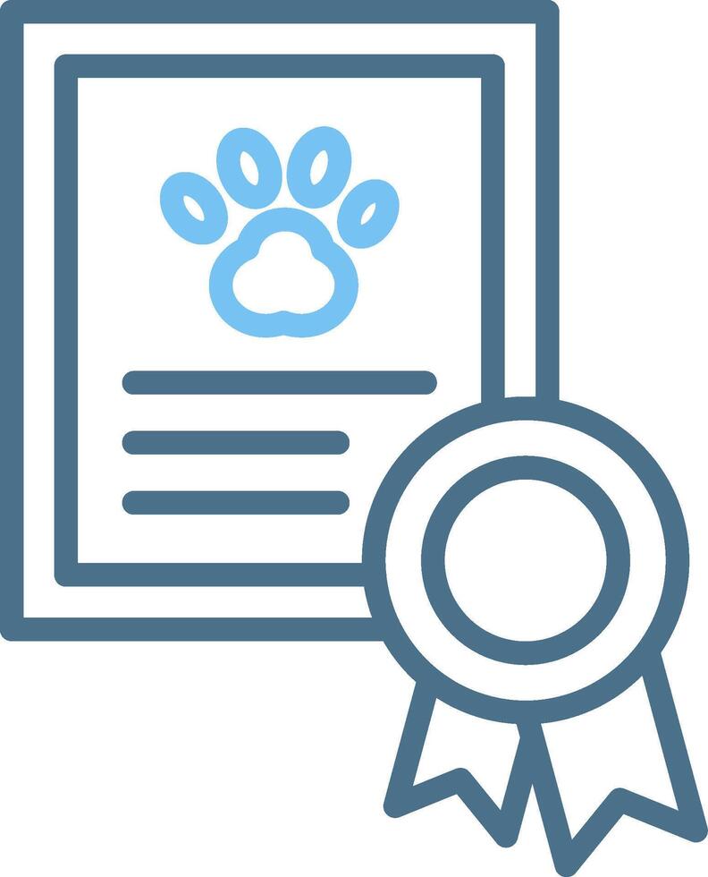 Certificate Line Two Colour Icon Design vector