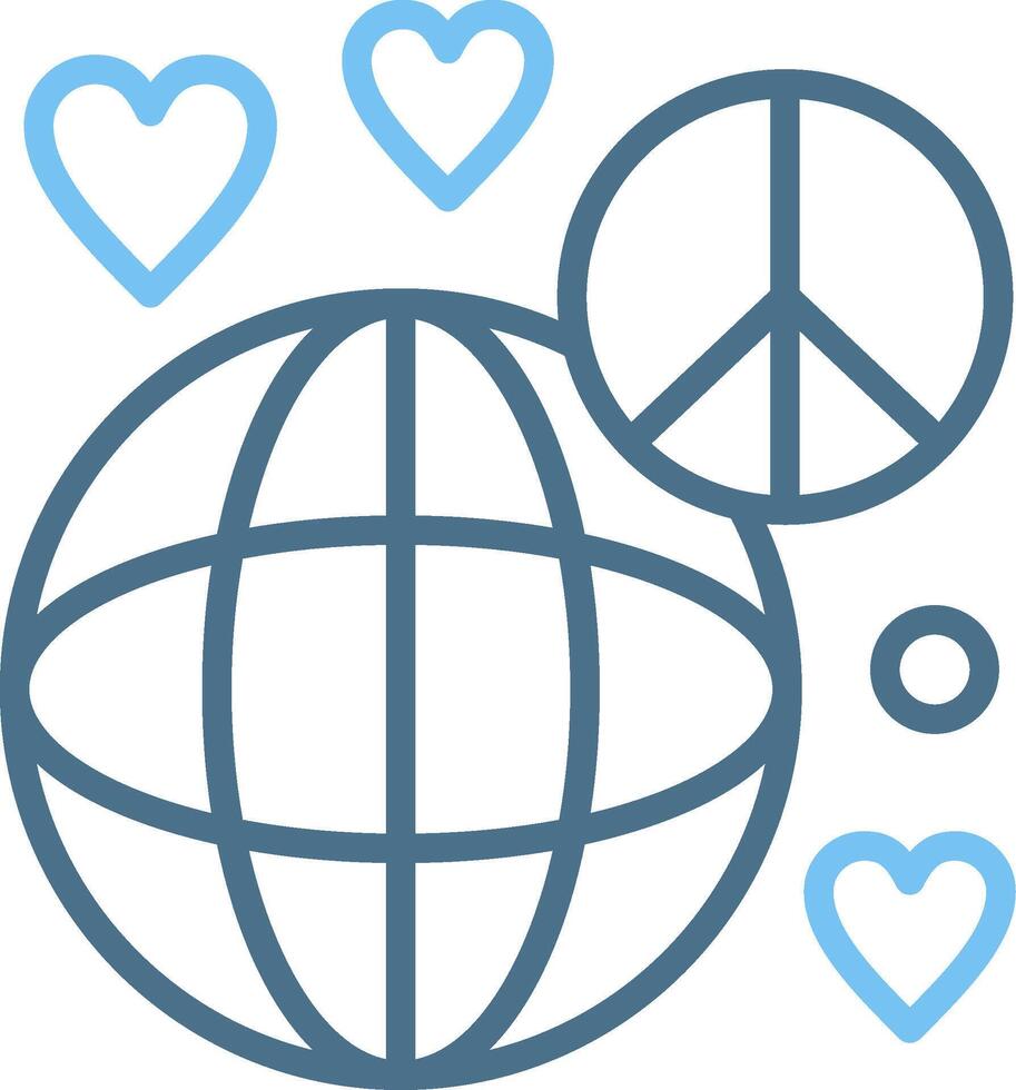 World peace Line Two Colour Icon Design vector