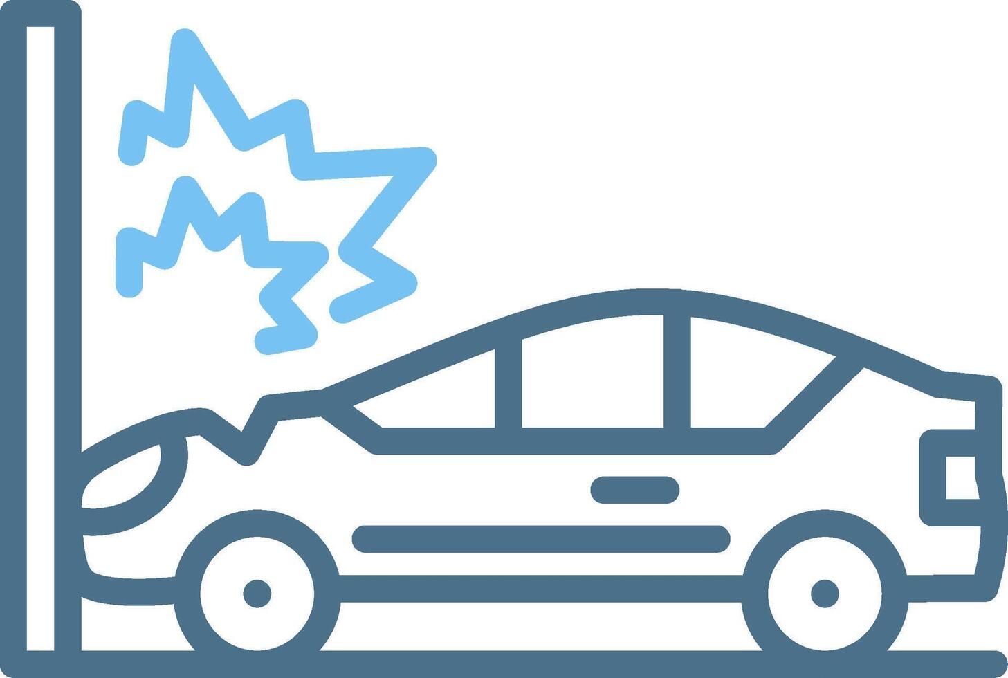 Accident Line Two Colour Icon Design vector
