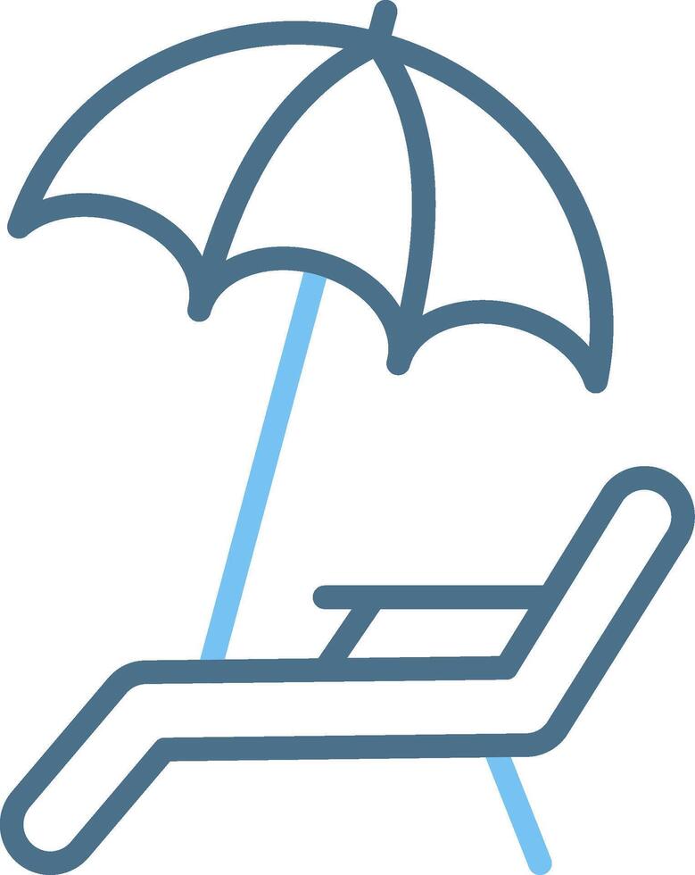 Beach Umbrella Line Two Colour Icon Design vector
