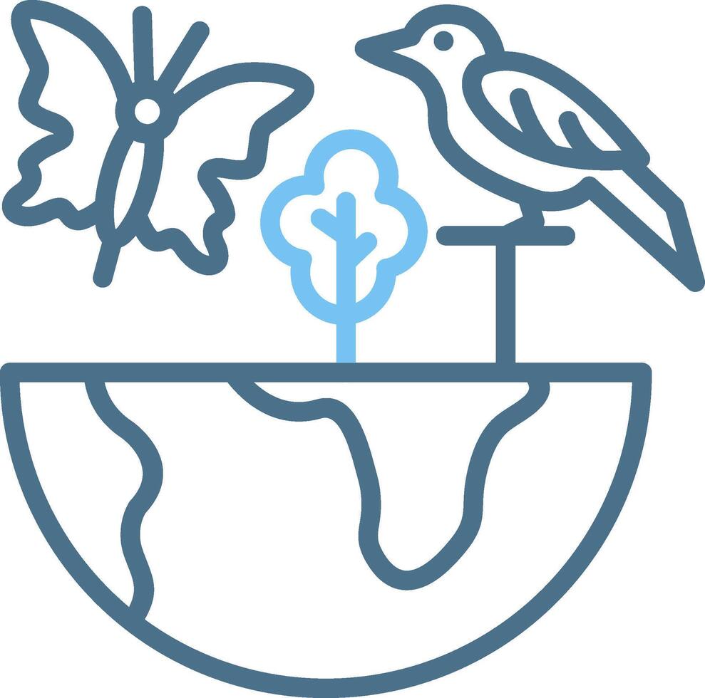 Biodiversity Line Two Colour Icon Design vector