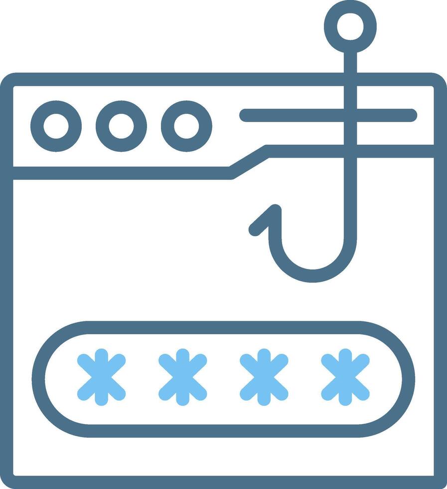Phishing Line Two Colour Icon Design vector