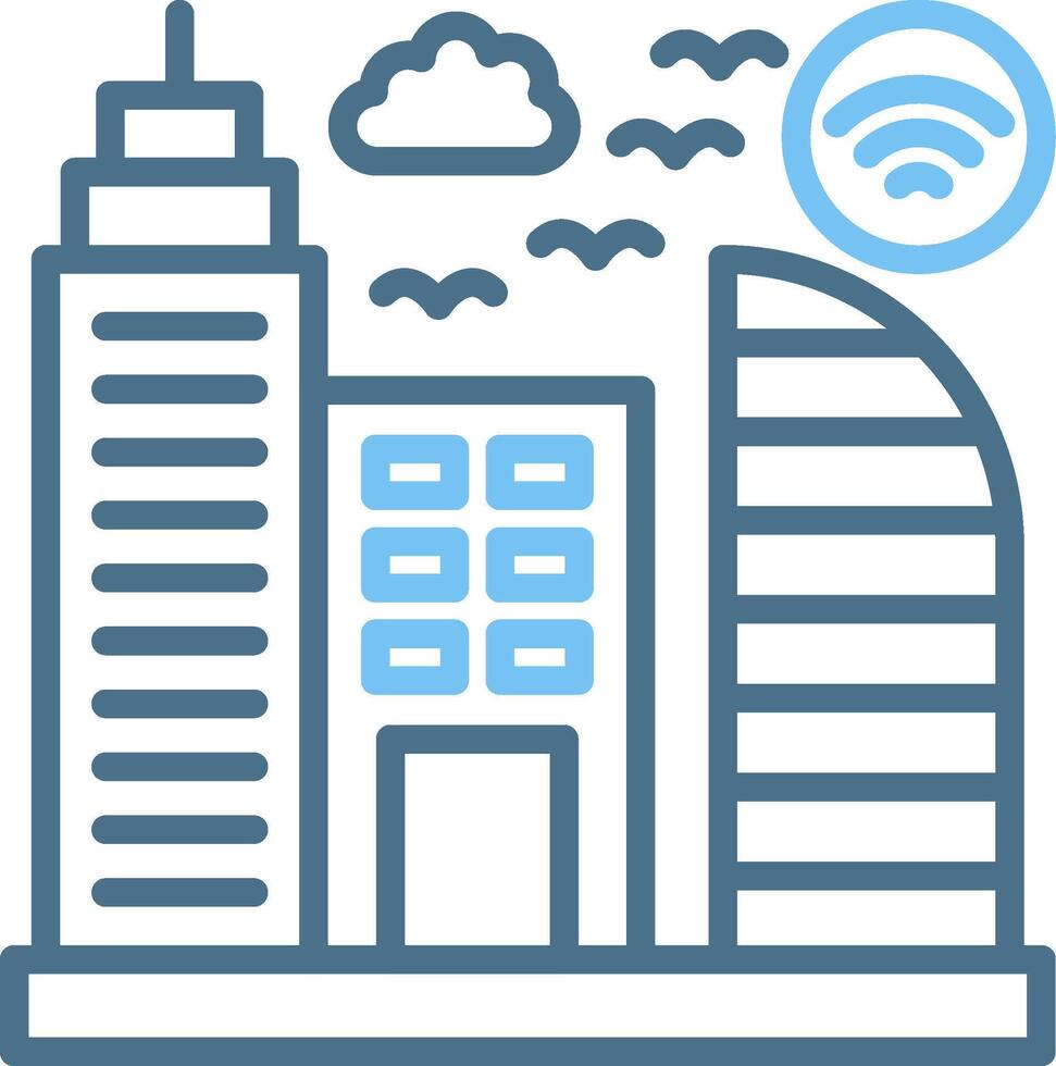 Smart City Line Two Colour Icon Design vector