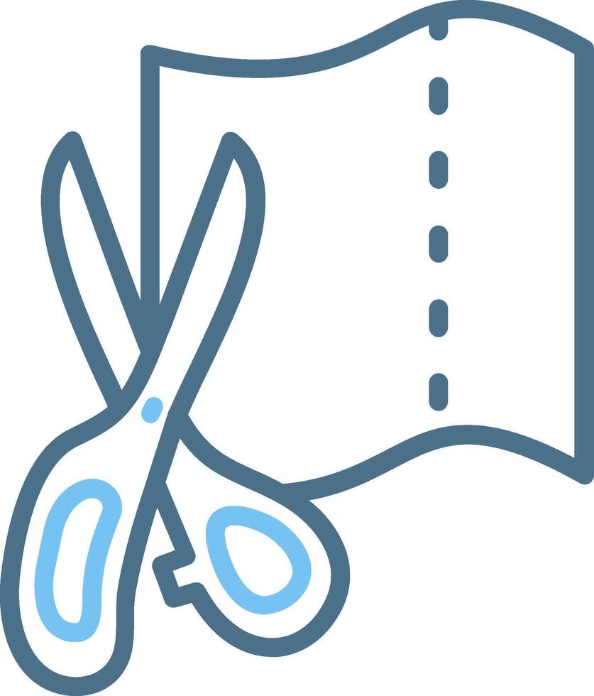 Cutting Line Two Colour Icon Design vector