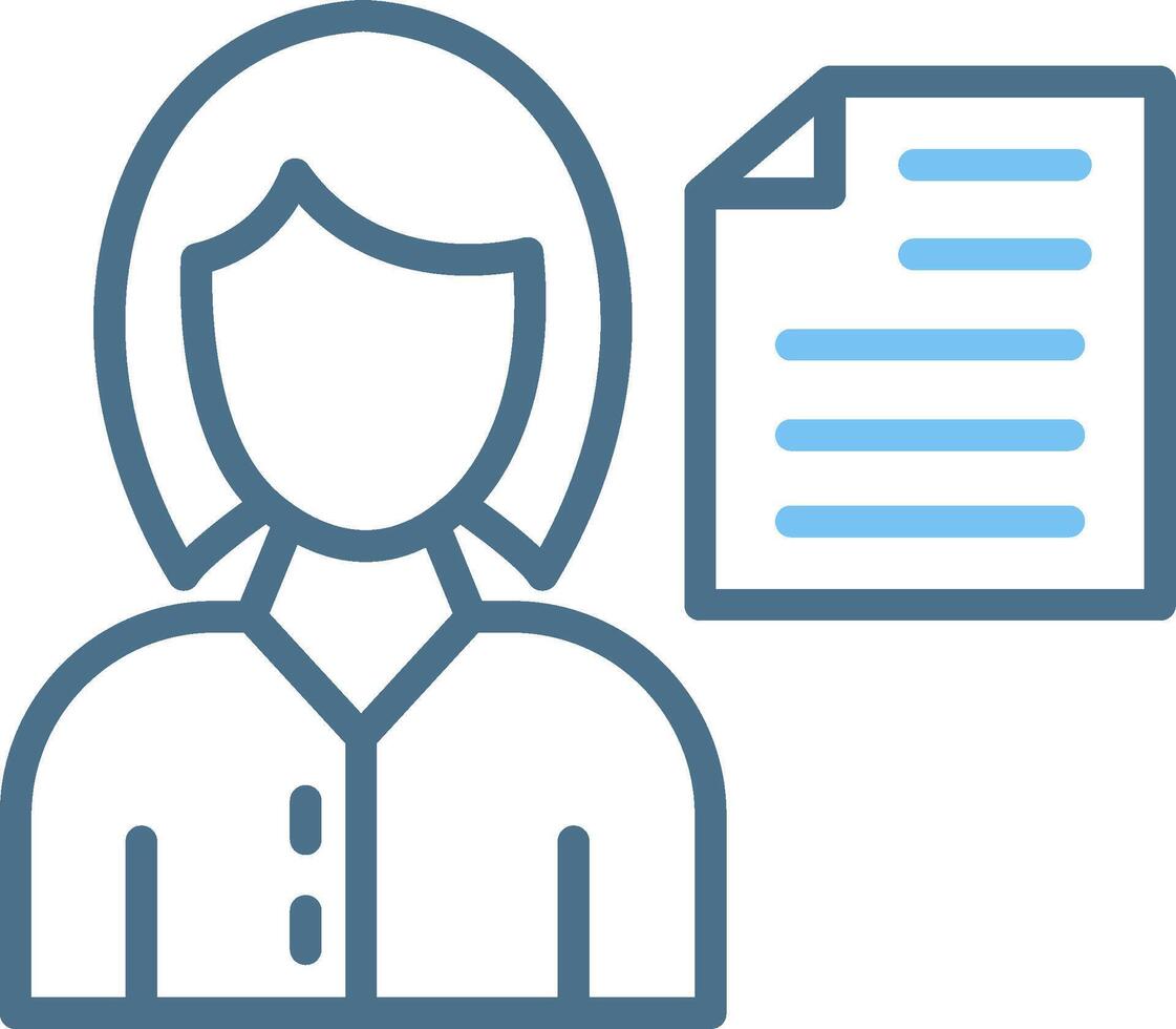 Document Line Two Colour Icon Design vector