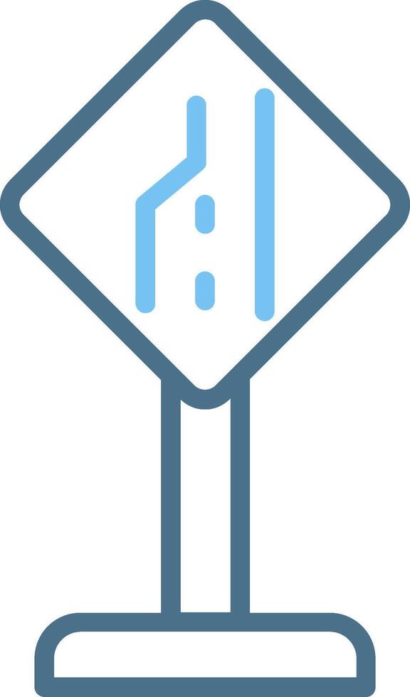 End Of Additional Lane Line Two Colour Icon Design vector