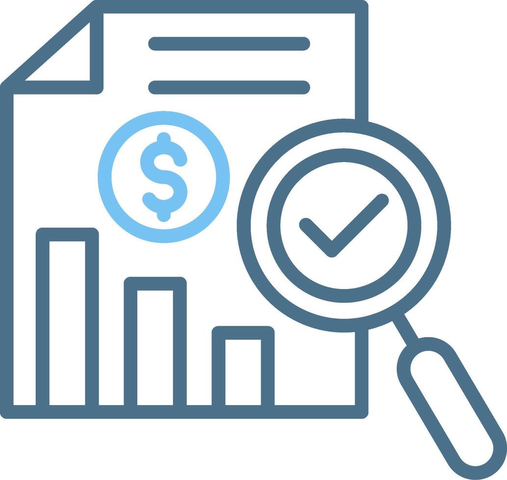 Verification Line Two Colour Icon Design vector