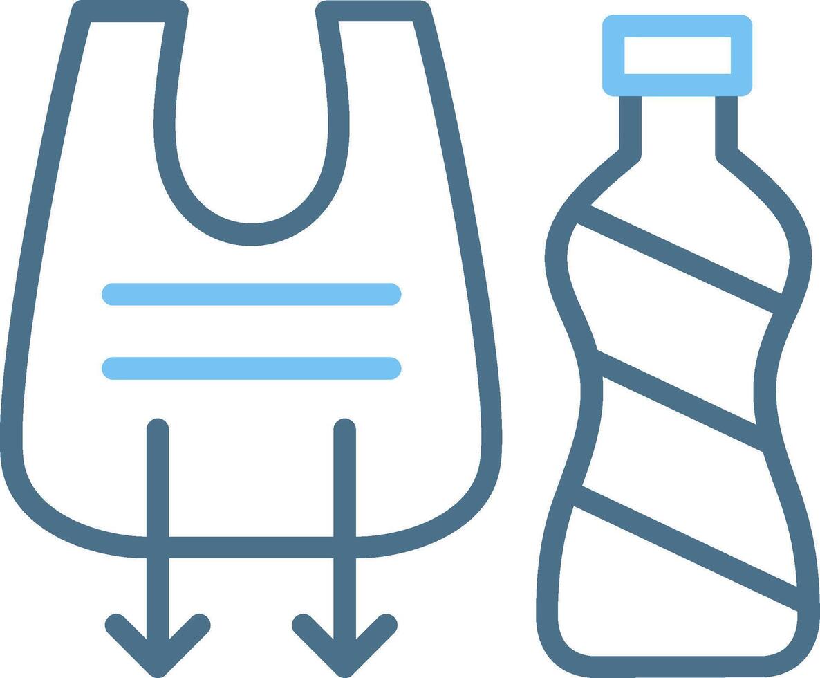 Reduce Plastic Line Two Colour Icon Design vector