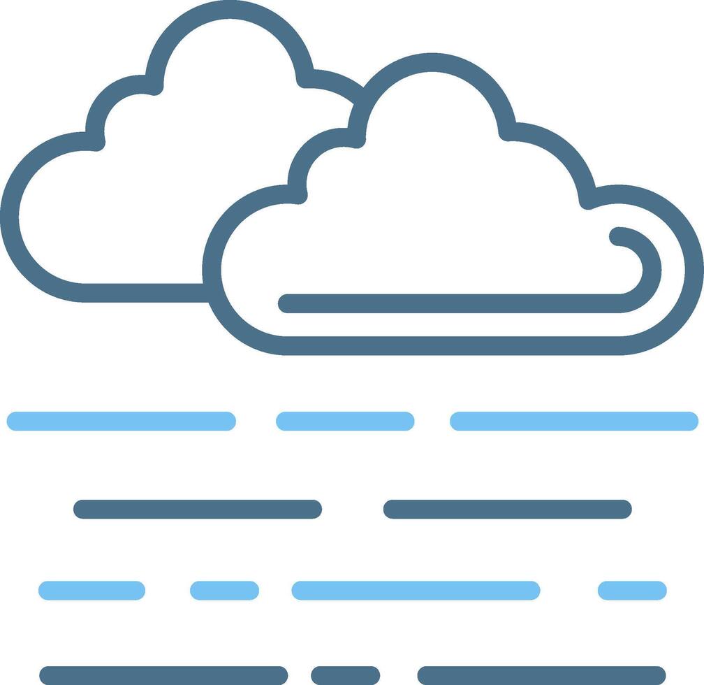 Foggy Line Two Colour Icon Design vector