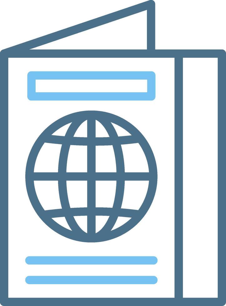 Passport Line Two Colour Icon Design vector