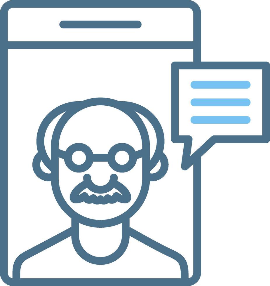 Calling Line Two Colour Icon Design vector