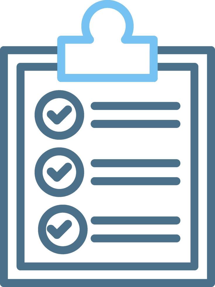 Checklist Line Two Colour Icon Design vector