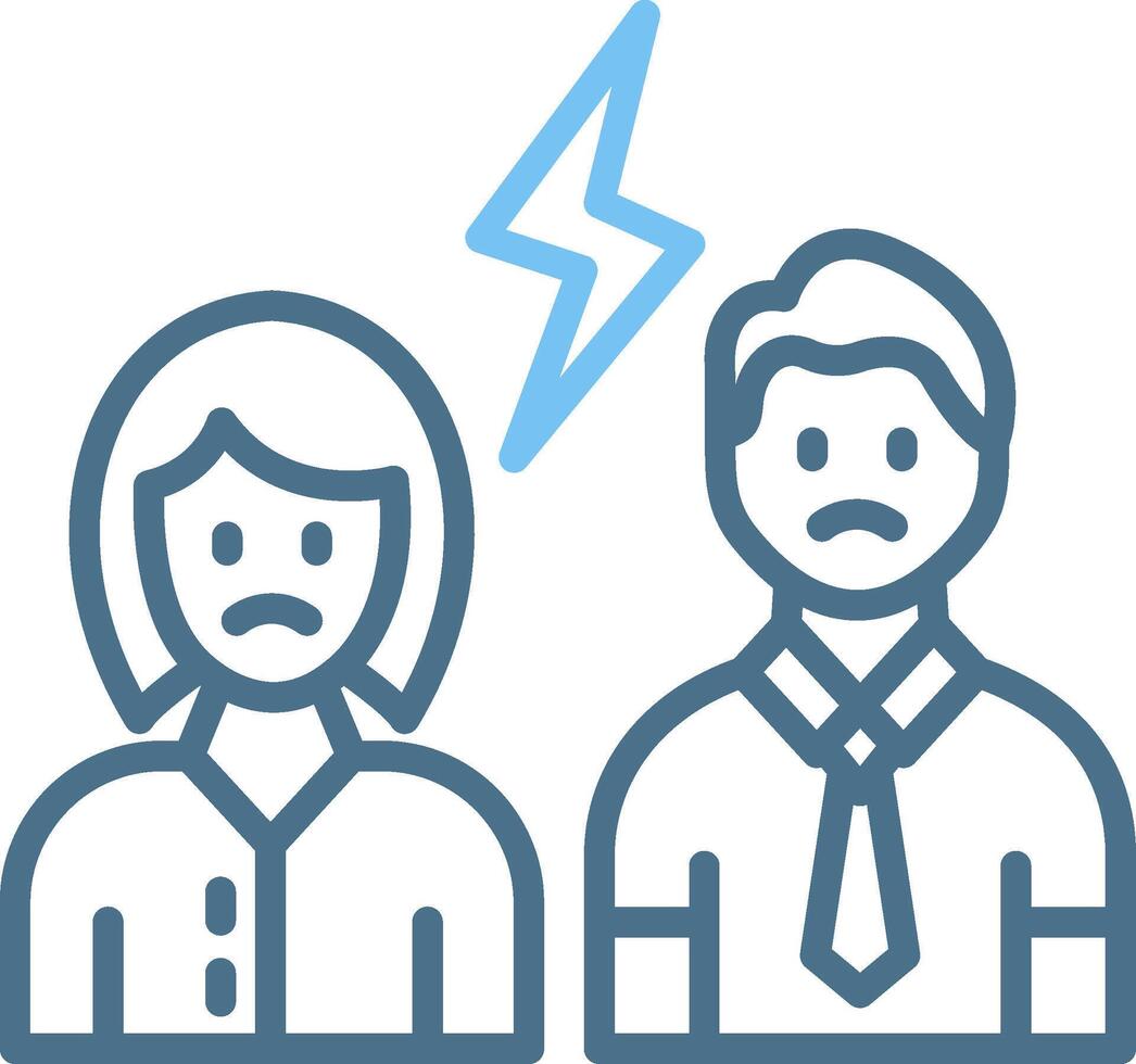 Conflict Line Two Colour Icon Design vector