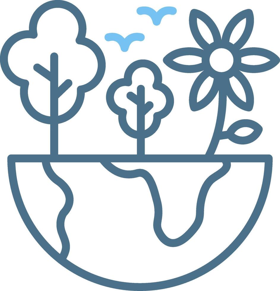 Eco Erath Line Two Colour Icon Design vector