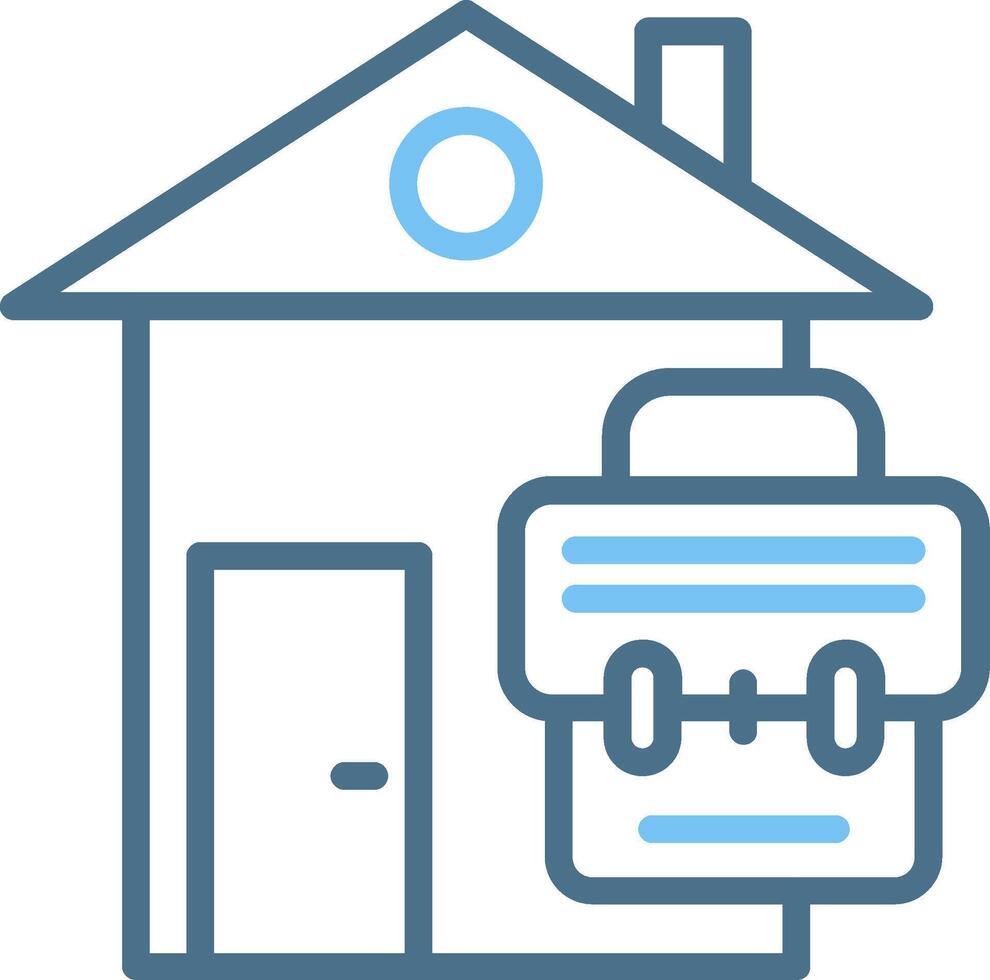 Work From Home Line Two Colour Icon Design vector