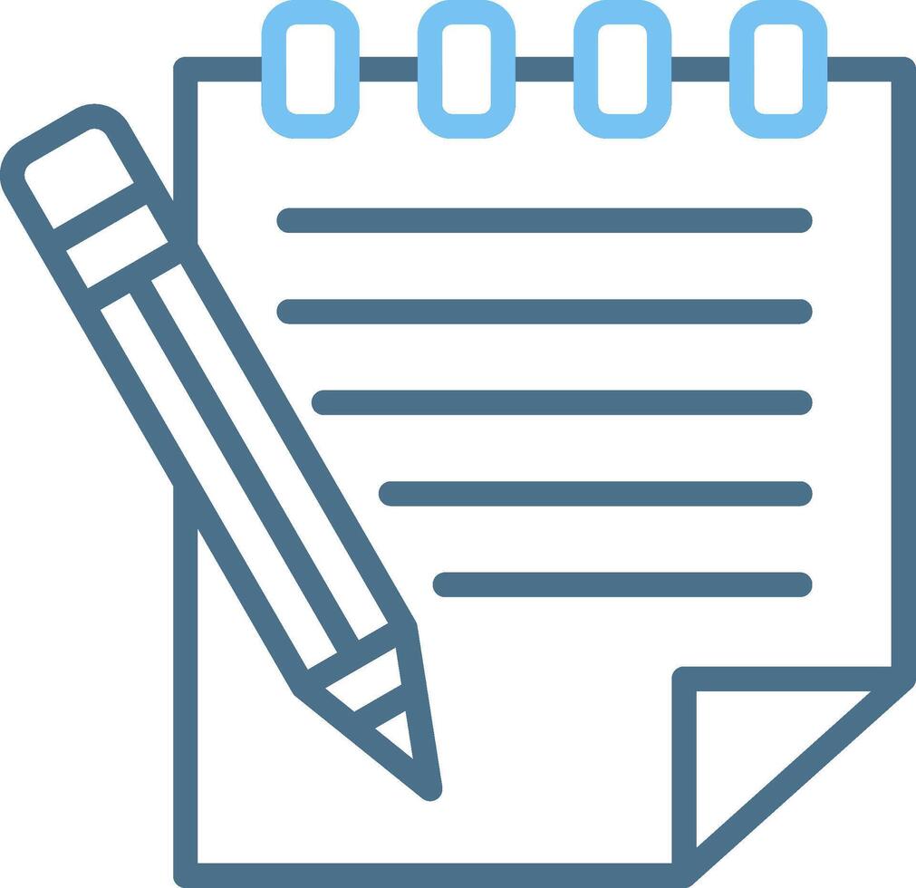 Notepad Line Two Colour Icon Design vector