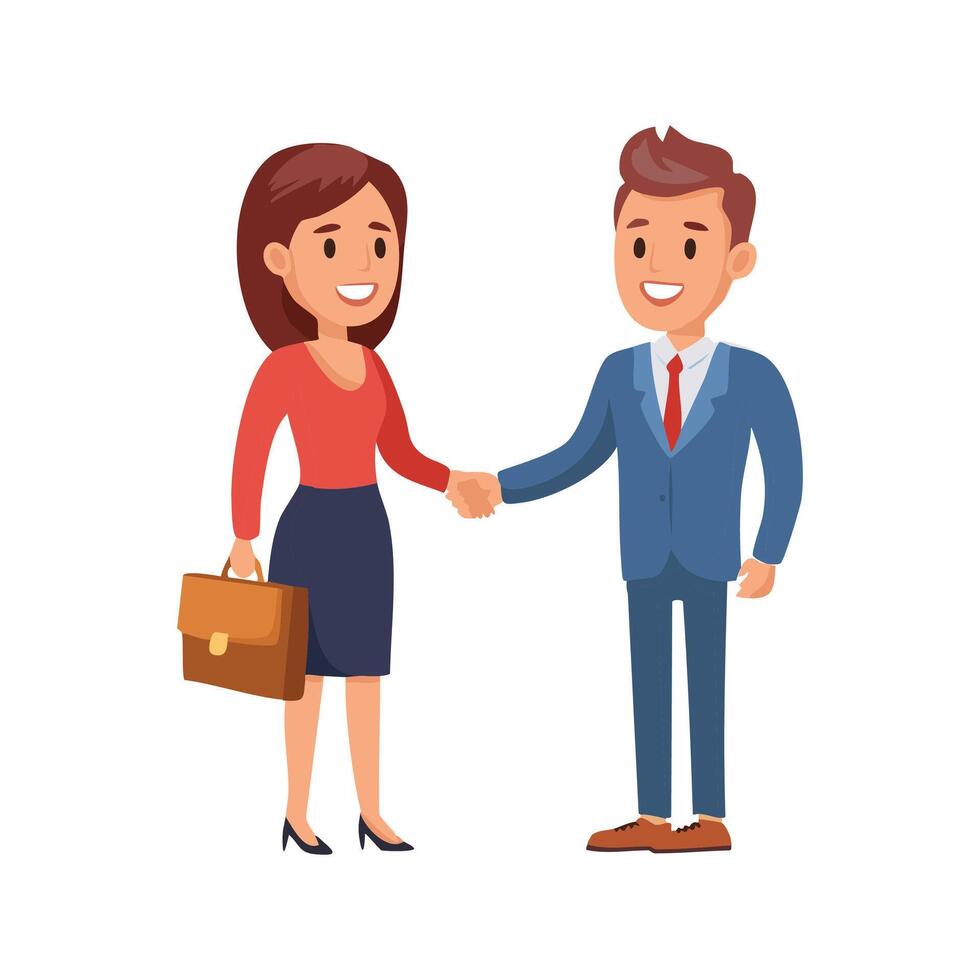 Business handshake illustration with two businessman shaking hands vector
