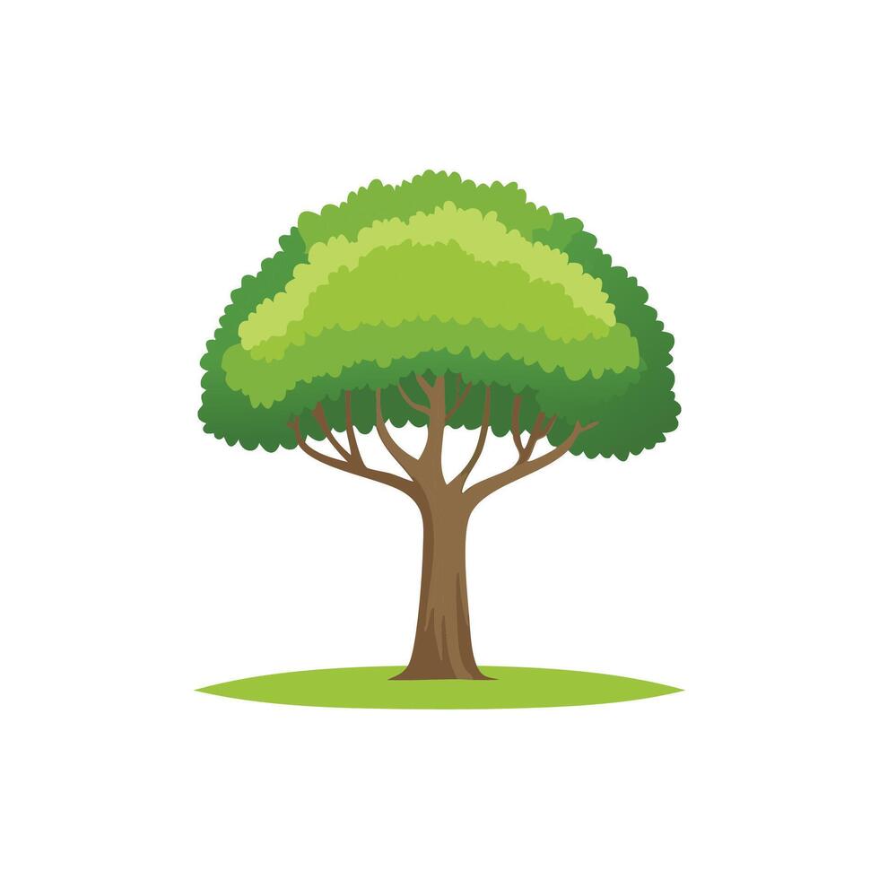 cartoon tree with white background vector