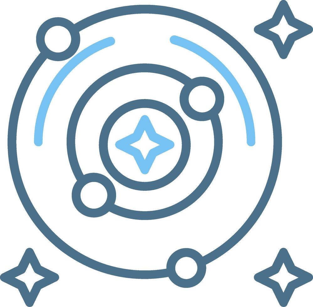 Milky Way Line Two Colour Icon Design vector