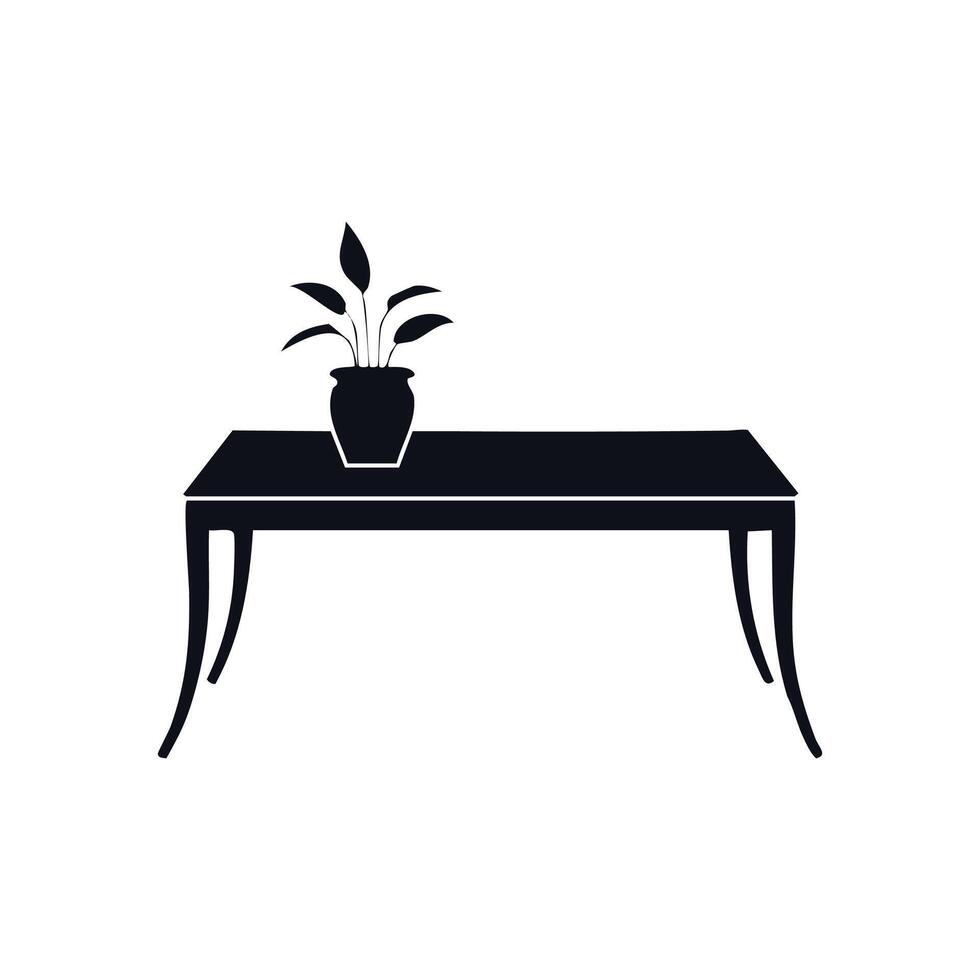 Table silhouettes design, white background vector