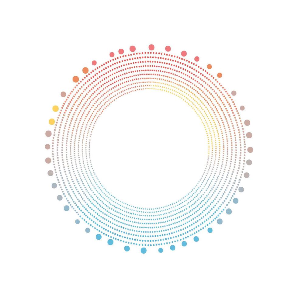 dotted circular frame design gradient color vector