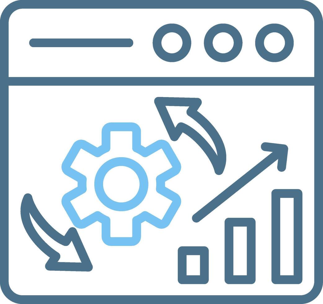 Optimization Line Two Colour Icon Design vector