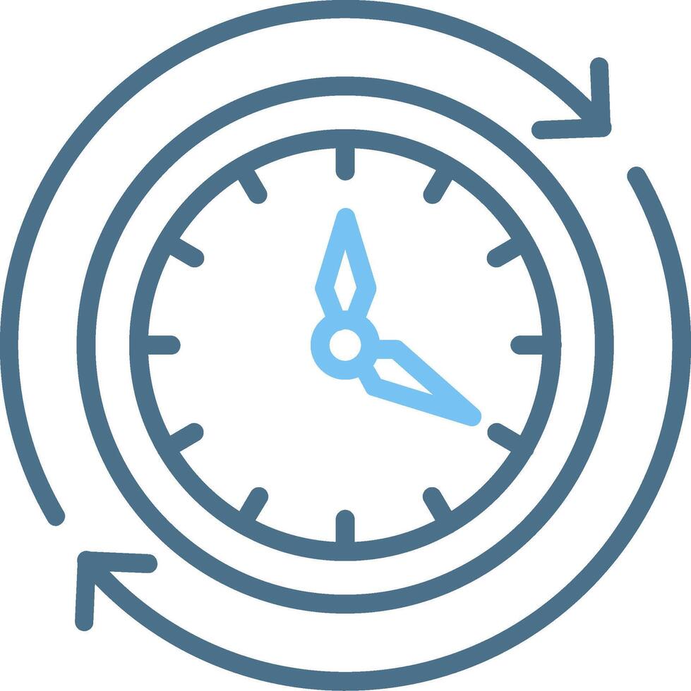 Overtime Line Two Colour Icon Design vector