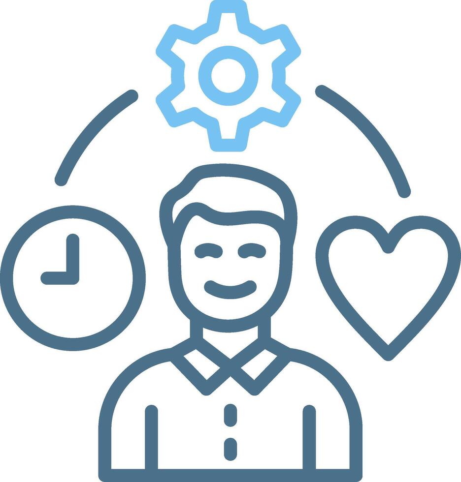 Organized life Line Two Colour Icon Design vector
